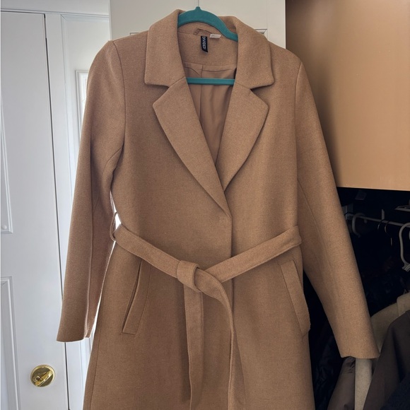 Women's Tan Belted Coat - Picture 1 of 3